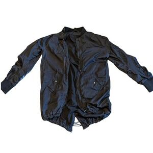 Kenneth Cole New York Black Bomber Jacket Mens Medium Long Sleeve Zip Up Grunge